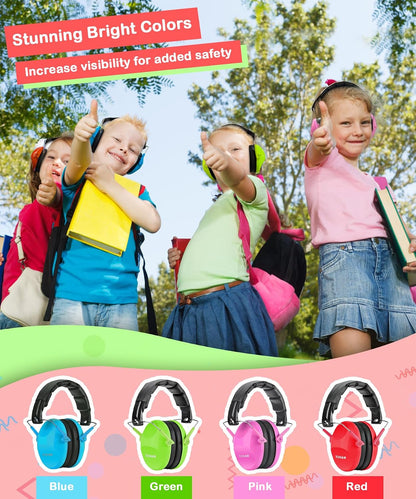 ZOHAN 032 Kids Noise Canceling Headphones - 25dB NRR Kids Ear Protection Earmuffs for School, Monster Jam, Fireworks, Travel, Air Show, Concert, Autism - Pink