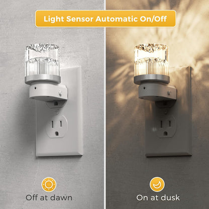 L LOHAS LED Night Light, Dimmable Night Lights Plug into Wall, Automatic Night Lights Plug in with Auto Light Sensor,Adjustable Brightness Amber LED Night Light, for Bedroom Hallway Home Decor