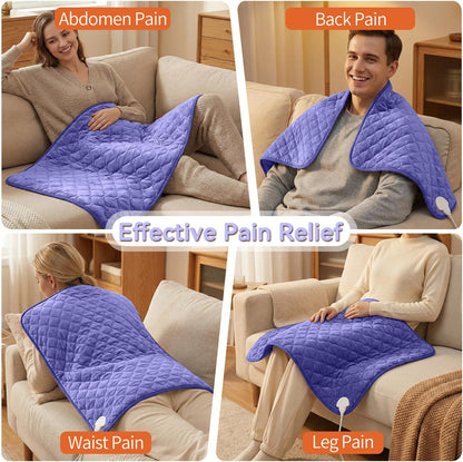 King Size Heating Pad for Back 32"x24" Extra Large Electric Heating Pad for Body Neck Shoulder Auto Shut Off Heat Pad Temperature Settings Machine Washable Gray