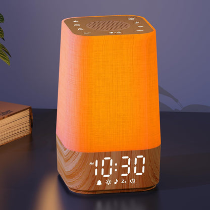 10-60 Mins Simulated Sunrise Alarm Clock: Gentle Wake Up Light with Adjustable Brightness, 32-Level Volume, Bright & Loud Enough for Dark Morning Bedroom - White Noise Machine with 30 Soothing Sounds