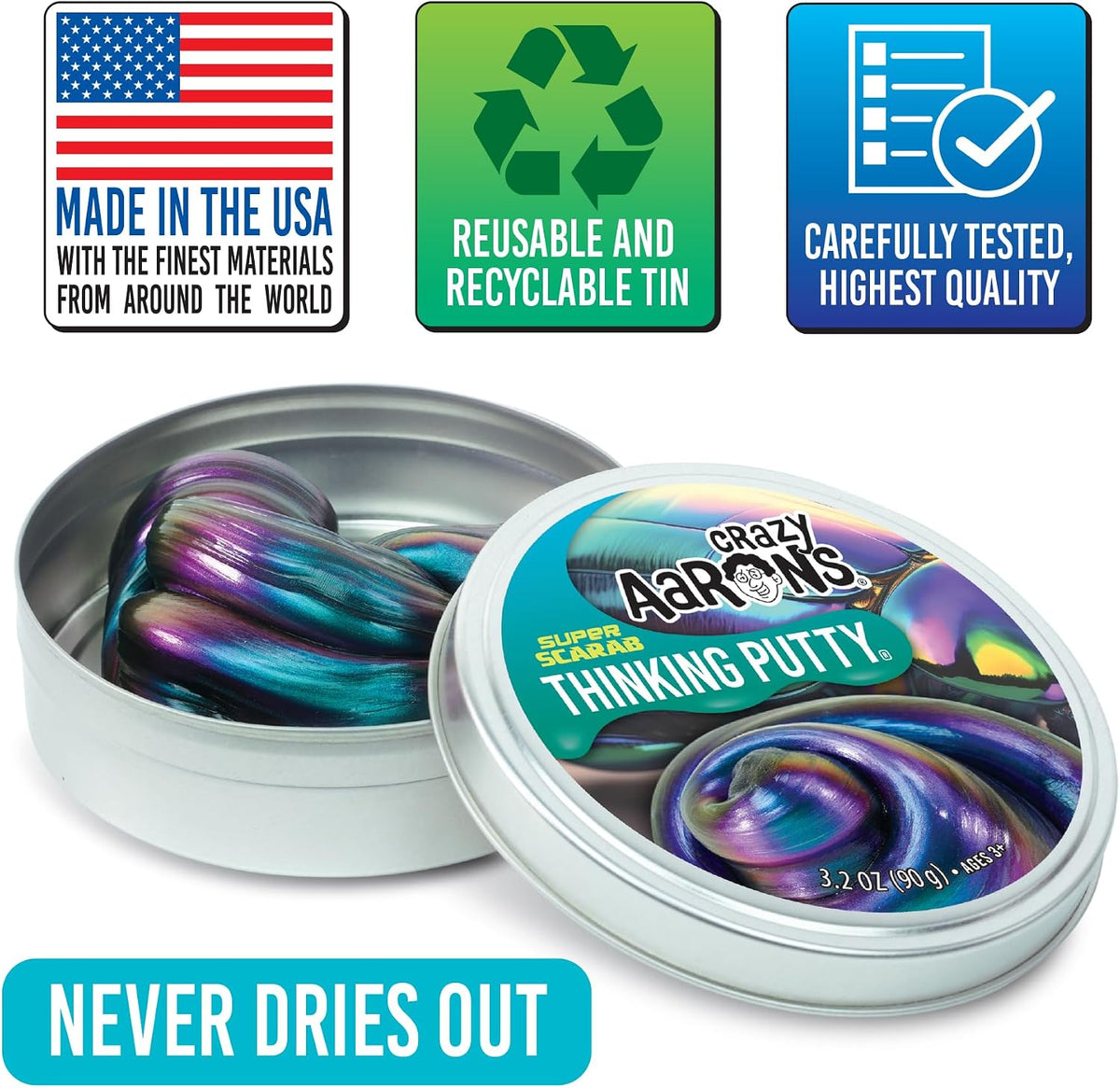 Crazy Aaron's(r) Get Ready with Me Thinking Putty - Made in USA