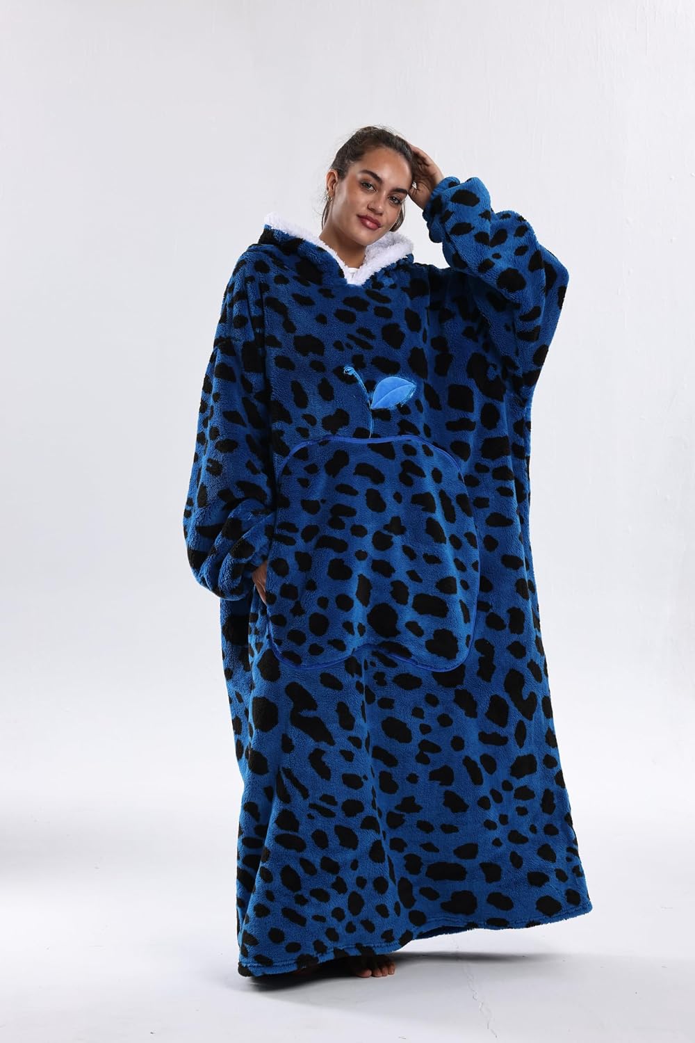 Capecage Blanket Hoodie, Long Hooded Blanket Sweatshirt as Birthday Gifts for Women Men, Long Wearable Blanket for Women Men.