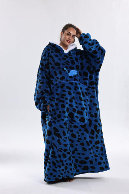 Capecage Blanket Hoodie, Long Hooded Blanket Sweatshirt as Birthday Gifts for Women Men, Long Wearable Blanket for Women Men.