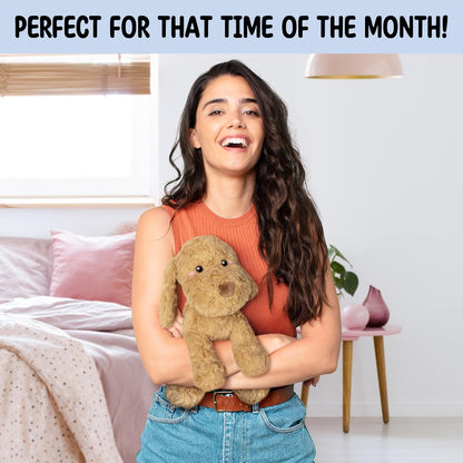 Bunny Microwavable & Weighted Stuffed Animals - 1.5 Lbs Unscented Heating Pad for Period Cramps Pain Relief and Anxiety, Cute Bunny Plush Toys Gifts for Women Girls Adults and Kids by Happy Fuel
