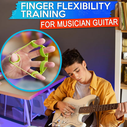 6Pcs Finger Extension Bands - Finger Stretcher Exerciser Silicone Grip Strengthener, 3 Resistance Levels, Ergonomic Hand Exerciser with Shape-Retention, Tear-Resistant Comfort Grip for Hand Recovery