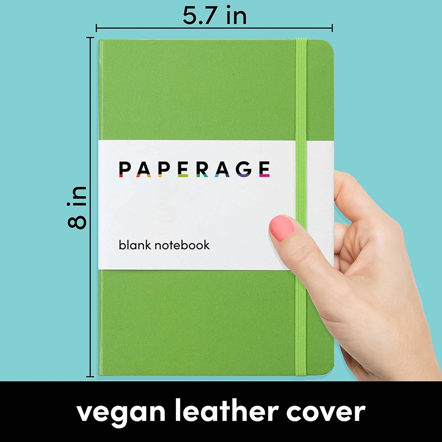 PAPERAGE Lined Journal Notebook, Hardcover Journal for Women & Men, 160 Pages, (5.6 in x 8 in), College Ruled Journaling Notebook for Work, School Supplies & Note Taking, (Black)