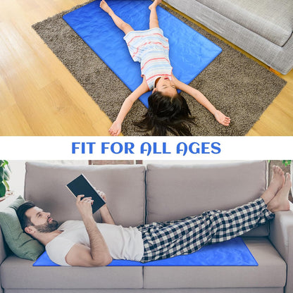 Drydiet Cooling Pad Mat for Bed Cooling Mattress Pad Gel for Sleep, Summer Hot Flashes, Adult, Pets, No Water or Electricity Required(Plain,48 x 28 Inch,Light Blue)