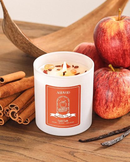 AOOVOO Lavender Scented Candles for Women - Aromatherapy Candle with Crystals Inside, 10oz Soy Candles for Home Scented, Birthday Gifts Mothers Day Candle for Women Mom