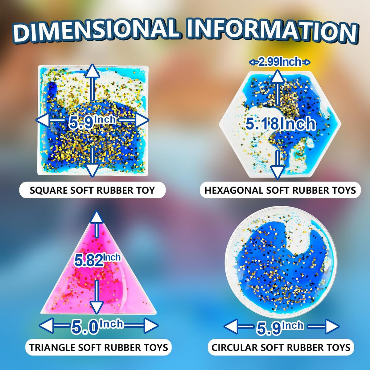 Onyoloy Sensory Soft Gel Liquid Toys - Hexagon Sensory Motion Fidget