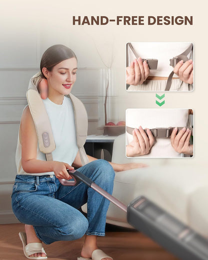 Heycool Cordless Neck Massager with Heat, FSA Eligible HSA 4D Deep Kneading Neck Shoulder Massager for Pain, Shiatsu Back Massager for Shoulder, Gifts for Mom Dad Gifts for Women, Men