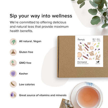 Sippingly Night Time Tea Sampler – 40 Herbal Teas – 10 Flavors from Top Brands – Chamomile, Lavender, Passionflower – Perfect Relaxation & Calm Support – Ideal Wellness Gift – Kosher, Gluten-Free