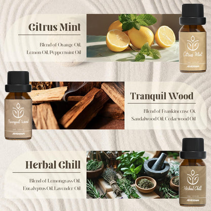 ARVIDSSON Floral Essential Oils Set, Natural Flower Essential Oil Gift for Women - Rose, Gardenia, Cherry Blossom, Honeysuckle, Lilac, Blue Lotus, Scented Oil for Diffuser, Valentines Day Gift for Her