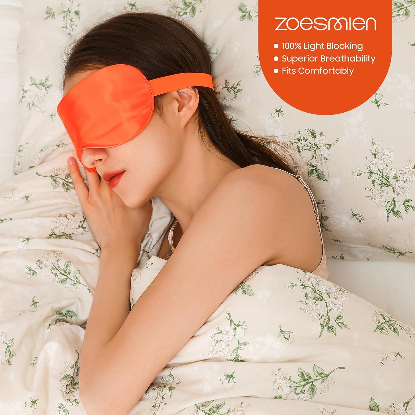 Sleep Mask 100% Mulberry Silk for Light Blocking, ZOESMIEN Eye Mask for Women Men Side Sleeper, Puffiness Dry Eyes Headache, Adjustable Strap, Christmas Gift Package, Misty Blue