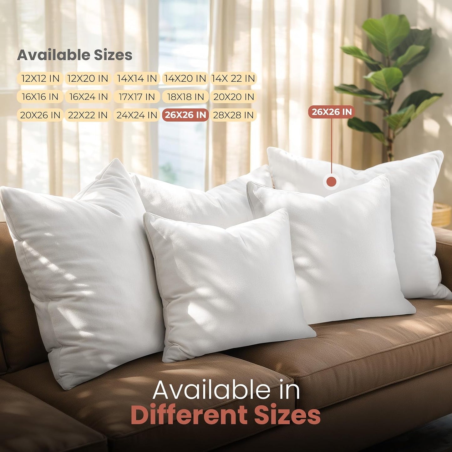 Utopia Bedding 12x20 Pillow Inserts, Set of 2, White – Indoor Decorative Throw Pillows for Bed, Sofa & Couch – Soft, Supportive & Fluffy Cushion Inserts
