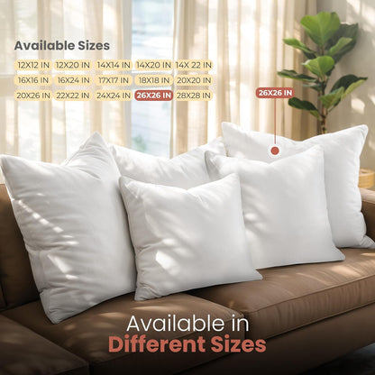 Utopia Bedding 12x20 Pillow Inserts, Set of 2, White – Indoor Decorative Throw Pillows for Bed, Sofa & Couch – Soft, Supportive & Fluffy Cushion Inserts
