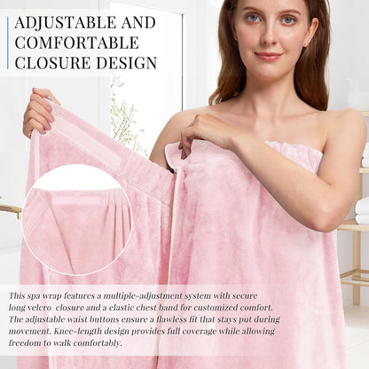 PJGGZ Towel Wrap for Women, Adjustable Button Quick Dry Absorbent Bath Wrap