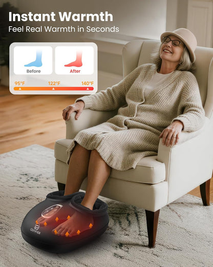 COMFIER [2026 Gift for Men,Women,Shiatsu Foot Massager with Fast Heat,Kneading Rolling Compression,Extra Vibration, FSA Eligible HSA Store, Plantar Fasciitis,Neuropathy Pain, Bigger Size 13IN