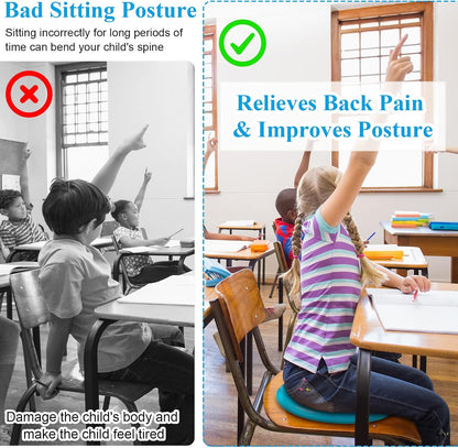 10 Pcs Wobble Cushion Wiggle Seat for Sensory Kid Flexible Seating Promotes Active Learning Improves Student Productivity Stability Inflated Balance Disc Pad with Air Pump for Classroom