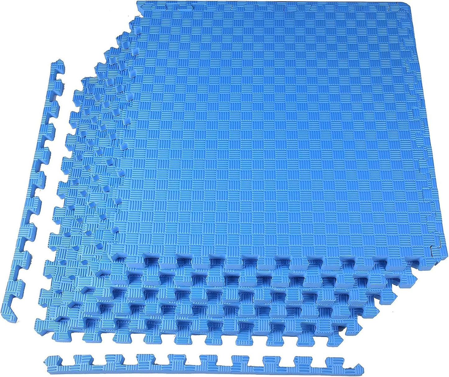 BalanceFrom Puzzle Exercise Mat 1/2" Thick, EVA Interlocking Foam Floor | Tiles for Home Gym, Mat for Home Workout Equipment, Floor Padding for Kids, Black, 24 in x 24 in x 1/2 in, 144 Sq Ft-36 Tiles