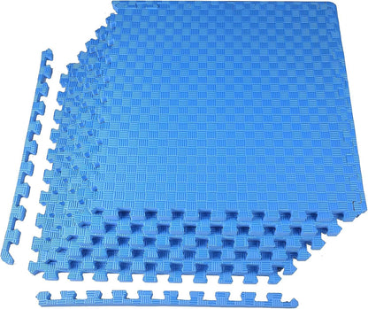 BalanceFrom Puzzle Exercise Mat 1/2" Thick, EVA Interlocking Foam Floor | Tiles for Home Gym, Mat for Home Workout Equipment, Floor Padding for Kids, Black, 24 in x 24 in x 1/2 in, 144 Sq Ft-36 Tiles