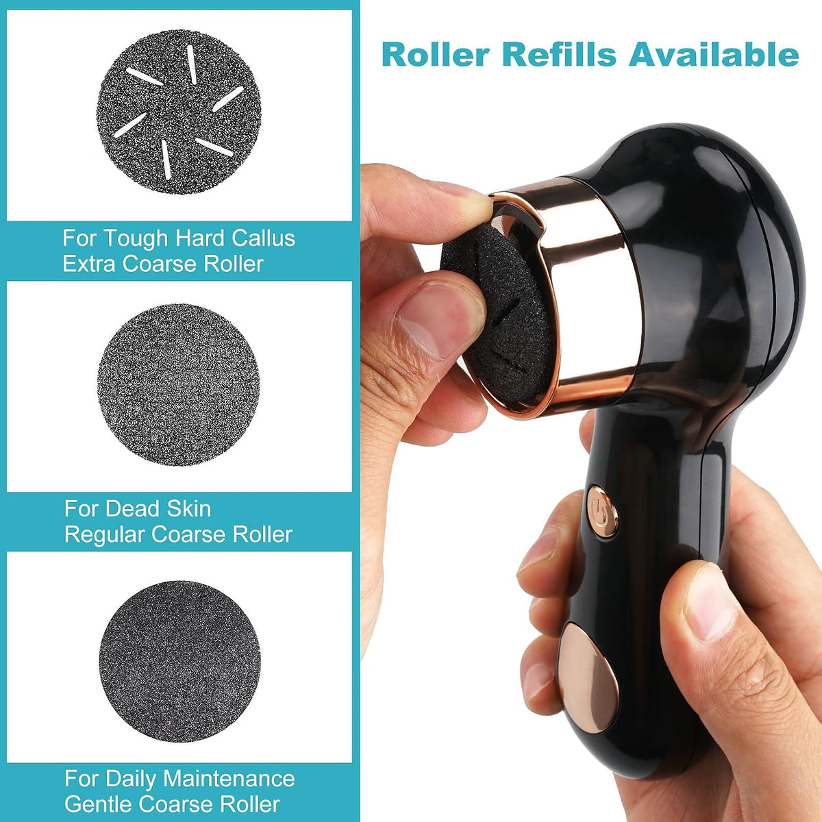 Callus Remover for Feet, Nicebirdie Electric Foot File Callus Removers Rechargeable Waterproof Pedicure Tools Foot Scrubber Shaver Feet Care Tool for Cracked Heels Dead Skin （Green）