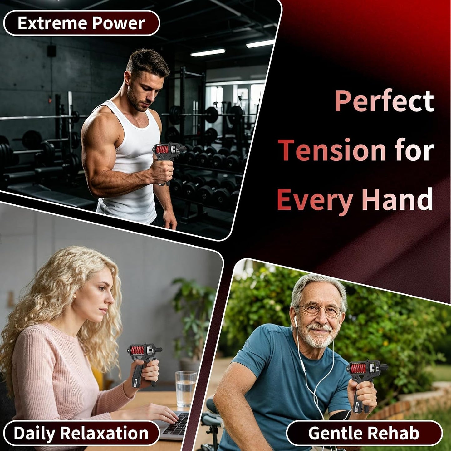 Adjustable 11-350 Lbs, Grip Strength Trainer, Forearm Hand Exerciser for Strength with Digital Counter, Hand Gripper Strengthener for Athletes Muscle Building Hand Treatment Strength Recovery.
