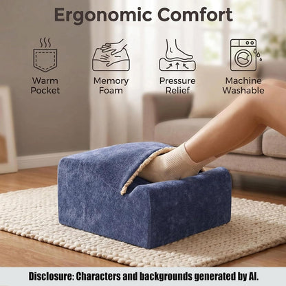 Work Foot Rest Under Desk,Comfort Foot Rest for Couch | Foot Rest For Under Desk at Work,At Soft Ergonomic Footrest,Support Foot Pillow,Heel Chair,Leg Elevation Pillow blue