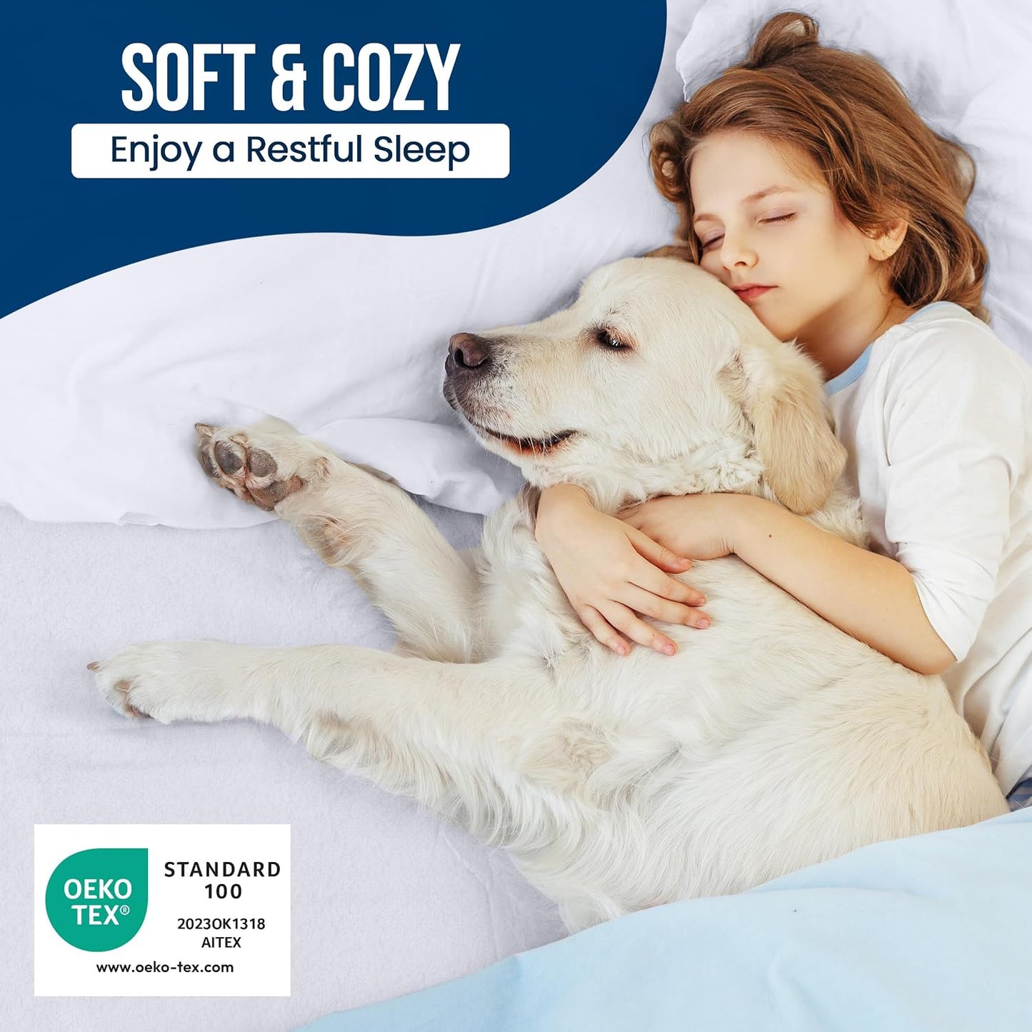 Queen Size Mattress Protector Waterproof, Premium 200 GSM Terry Mattress Cover, Soft & Breathable Bed Cover, Fitted Sheet Style Stretchable Deep Pockets 17" by Utopia Bedding (White)