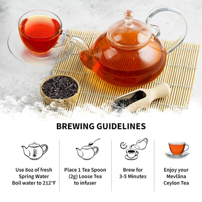 Mevlâna Ceylon Earl Grey Black Tea, Light Bergamot, 1 lb