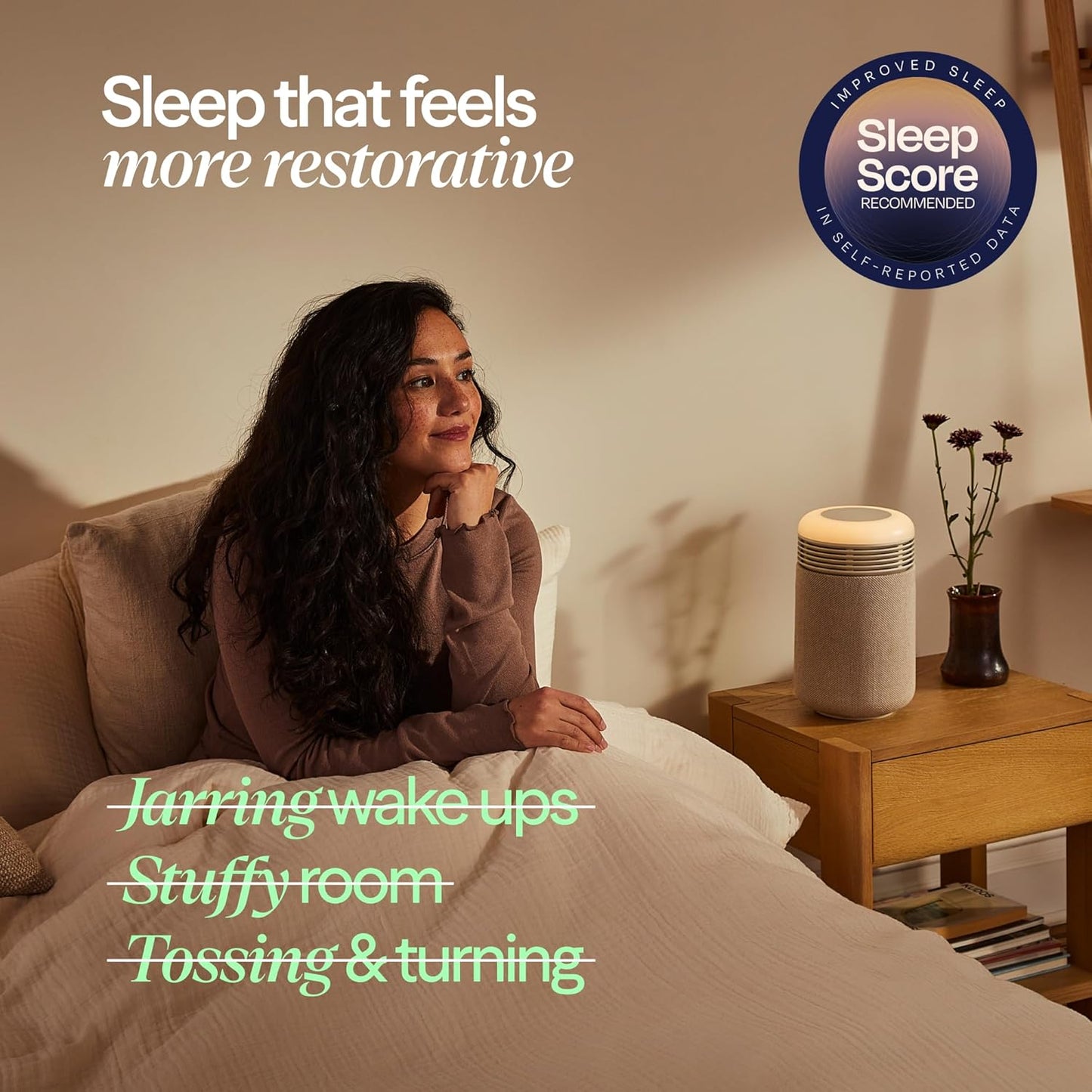 BLUEAIR Air Purifier & Sunrise Alarm Clock for Bedroom, Nursery – HEPASilent™, Wake-Up Light, White Noise & Soothing Sounds for Natural Sleep, USB-C, Mini Restful