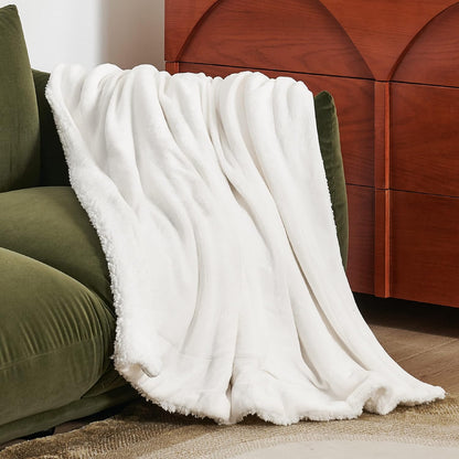 Bedsure GentleSoft Sherpa Fleece Throw Blanket for Couch, Non-Heated, Thick & Warm Cozy Blanket for Winter, Soft Fuzzy Plush Throw Gifts for Women and Men, Grey, 50x60 Inches