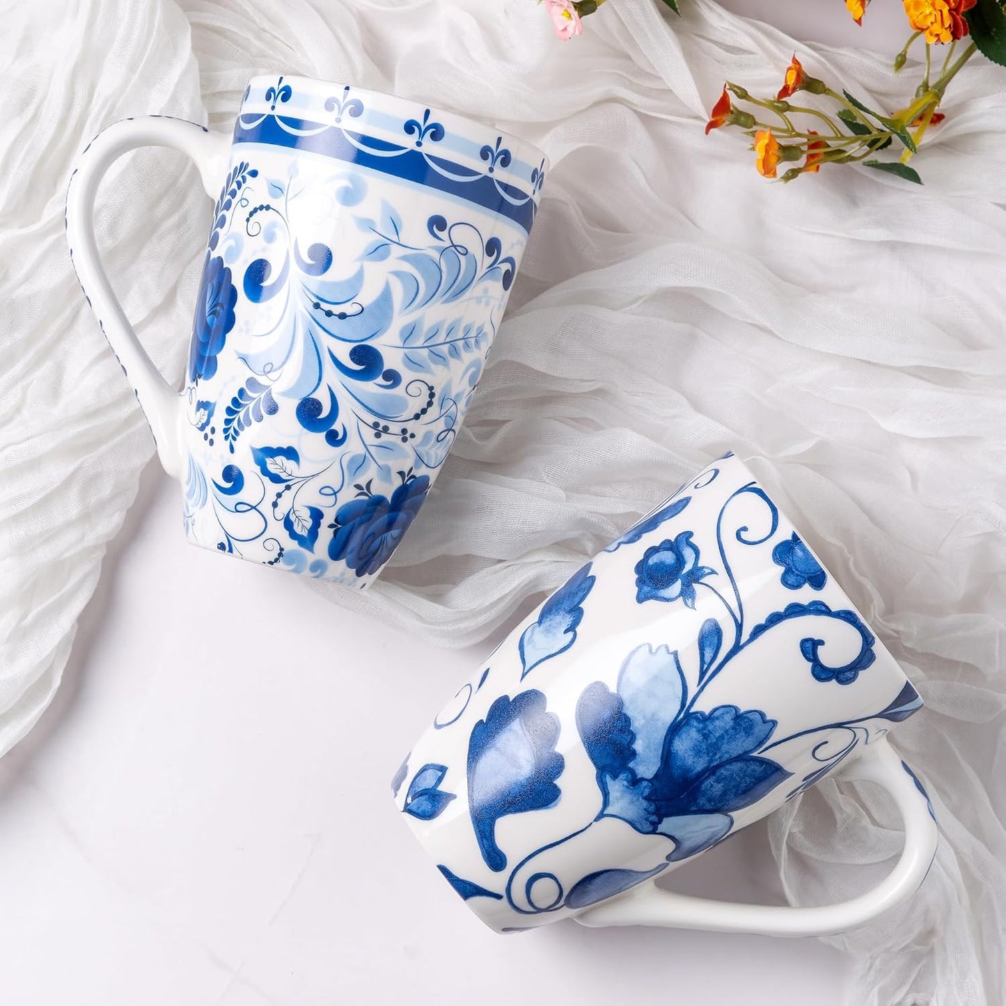 GBhome Tea Mug with Infuser and Lid, 18 Ounce Large Ceramic Loose Leaf Cup, Microwave, Dishwasher Safe, Perfect for Tea Lovers