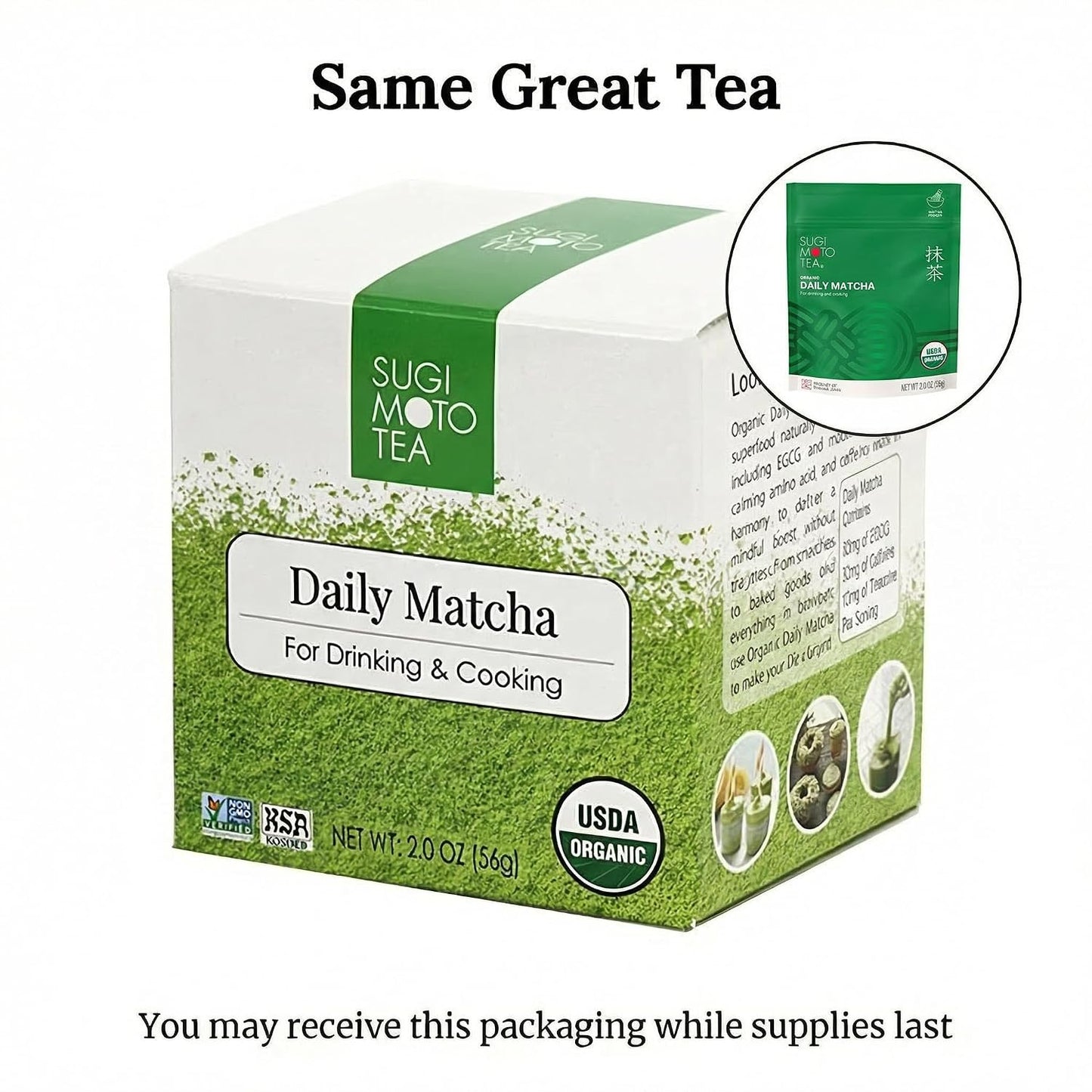 SUGIMOTO TEA Japanese Organic Matcha Latte Blend Mix 4.23 oz