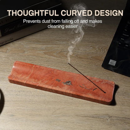 Koville Marble Incense Holder, Incense Holder for Sticks, Incense Sticks Holder Ash Catcher for Meditation Yoga SPA, Natural Stone Incense Burner, Home Table Decor (Grey)