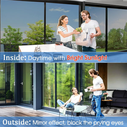 Coavas Blackout Window Film, 100% Light Blocking Privacy Window Film, No Glue Static Cling, Heat & UV Blocking, Removable Room Darkening Window Cover, Renter Friendly for Bedroom, 17.5x78.7Inch,Black