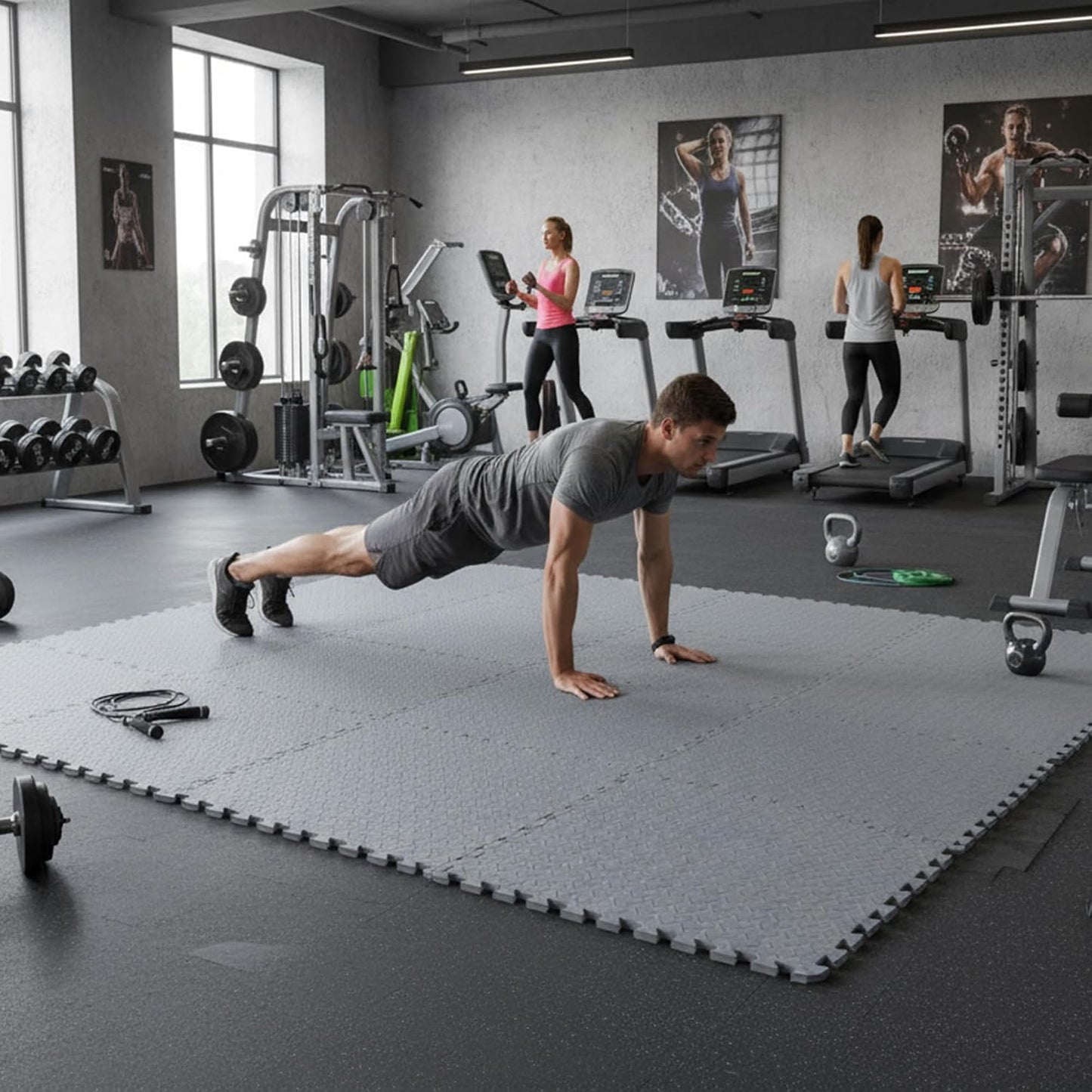 BalanceFrom Puzzle Exercise Mat 1/2" Thick, EVA Interlocking Foam Floor | Tiles for Home Gym, Mat for Home Workout Equipment, Floor Padding for Kids, Black, 24 in x 24 in x 1/2 in, 144 Sq Ft-36 Tiles