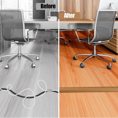 Floor Cord Cover Self Adhesive Cord Hider,10FT Cable Management, Extension Strip Protector for Wires, Prevent Cable Trips for Offices, Gyms, Exhibitions Cavity 0.39"(W) x 0.27"(H) BrownWood