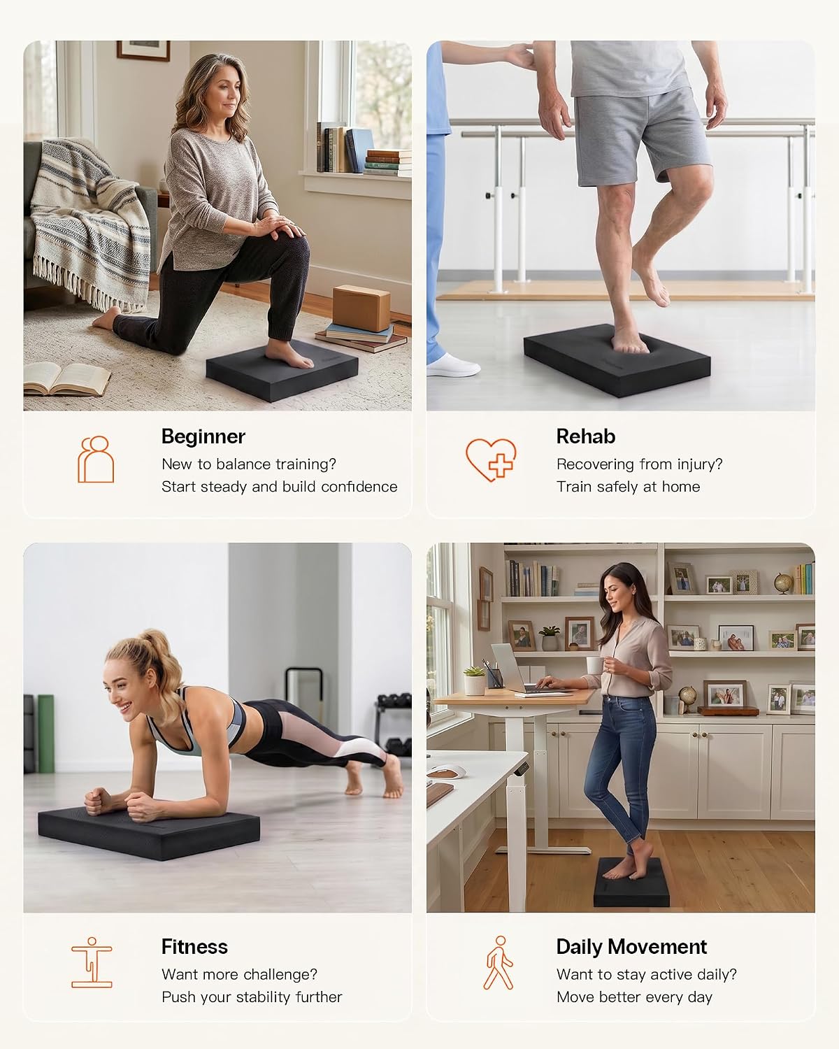 StrongTek Professional Foam Exercise Balance Pad - 15.8" x 13" x 2", High-Density TPE Foam Knee Pad, Non-Slip & Water-Resistant, for Balance Training, Physical Therapy, Yoga, and More