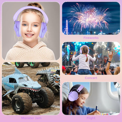 ProCase Kids Noise Cancelling Headphones, Kids Ear Protection Monster Jam Truck, Fireworks Hearing Protection Noise Reduction, Noise Canceling Earmuffs for Sensory Autism Toddler Children -Red