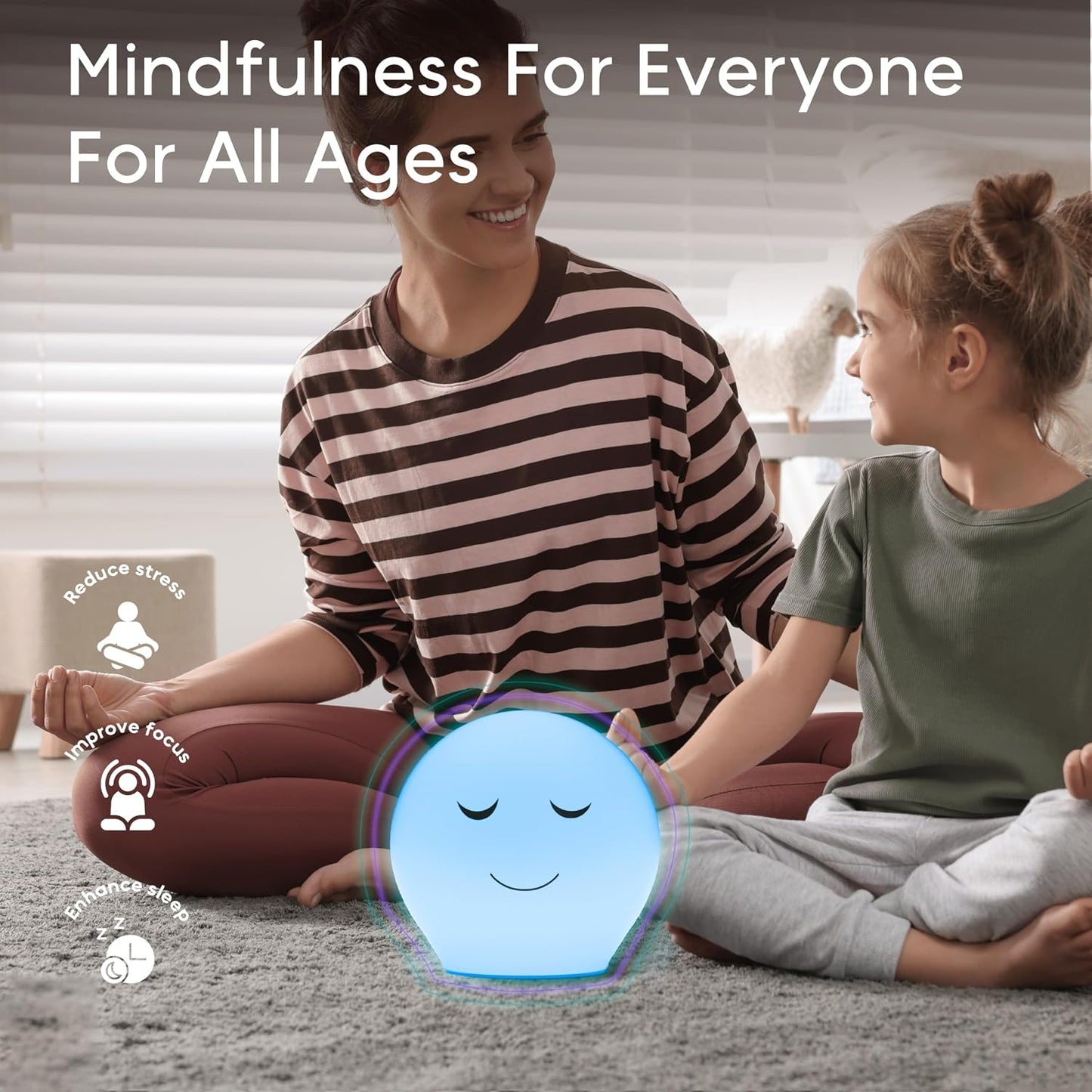 Breathing Pal 'Bonnie'- Mindfulness Breathing Light, Guided Visual Meditation Breathing Light, Anxiety Relief Items for Calm Down Corner/Meditation/Sleep for Adult&Kid