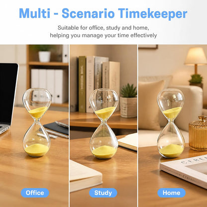 Hourglass, HoveBeaty Black Sand Timer, 15 Minute Hand-Blown Glass