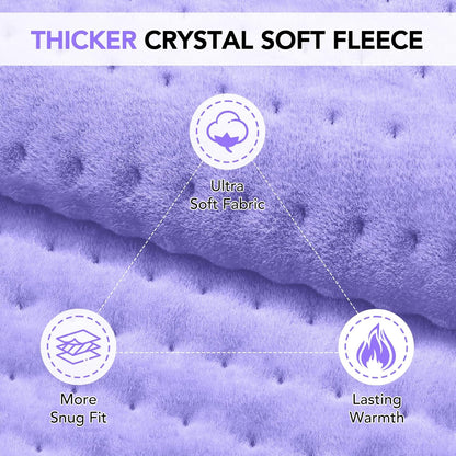 Heating Pad for Back Pain Relief - 33"x17" Extra Large Electric Heat Pad,6 Heat Settings &4 Auto Off, Machine Washable,Overheat Protection,for Shoulders,Neck,Period Cramps,Gifts for Women Mom [Purple]