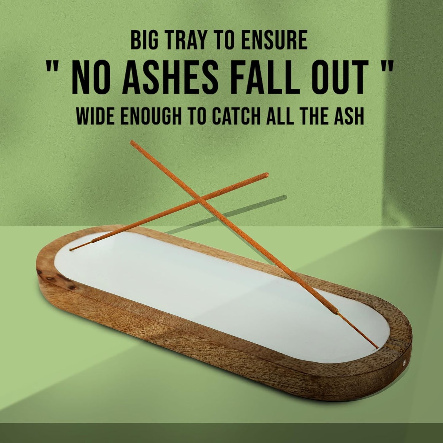 Incense Holder-Incense Burner/Ash Catcher-Handmade Wooden Insence Tray Home Decor 11x4x1.2 Inches