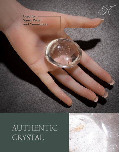 KALIFANO Palm Stone with Healing & Calming Effects - AAA+ Grade High Energy Worry Stone with Information Card - Reiki Crystal Used for Courage (Family Owned and Operated)