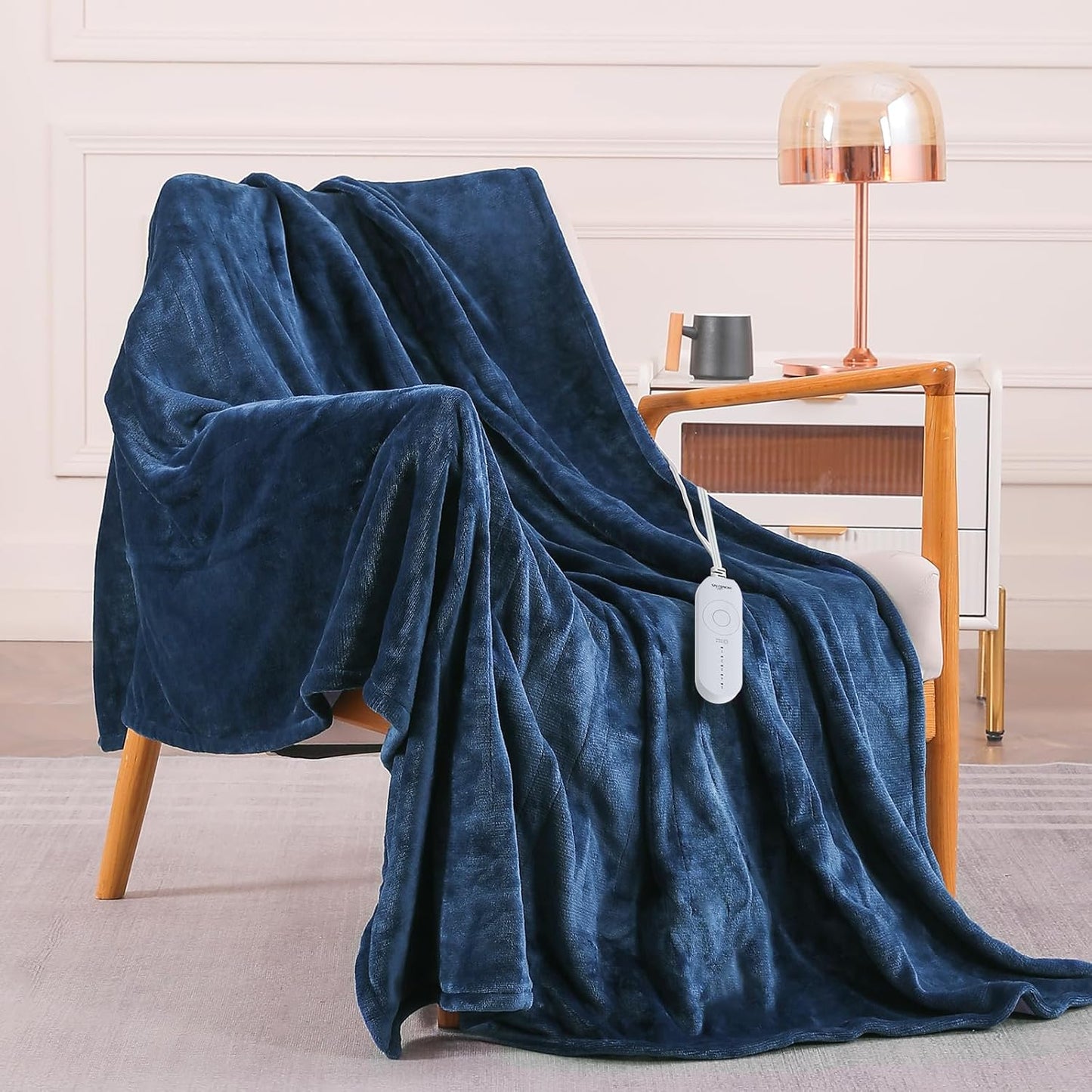 HOMLYNS LuxeHeat Heated Blanket Electric Blanket, Soft Flannel Sherpa Heated Throw, Heating Blanket with 5 Heat Settings, 3 hrs Timer Auto Shut Off (50x60 inches, Purple), Only for 120V Voltage Use