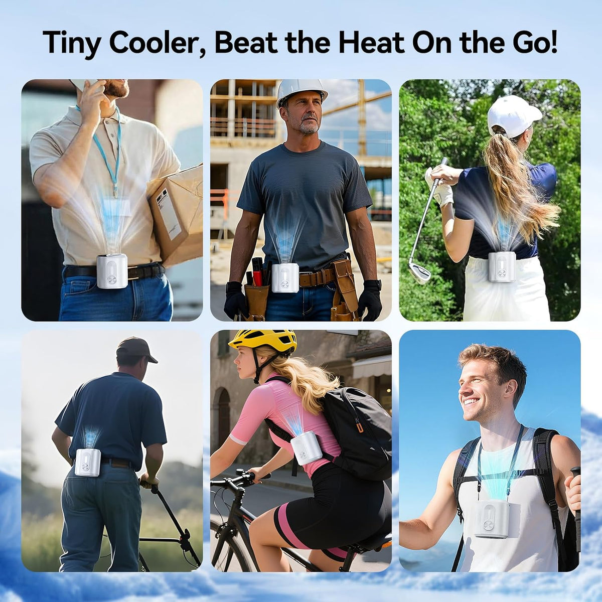 KIMMOO Portable Cool Clip Waist Fan with Ice Cooler,100-Speed, Rechargeable