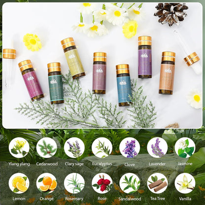 Essential Oil Set, 32 Pcs Fragrance Aromatherapy Oils for Skin, Diffusers, Home Care, Humidifier Laundry, Candle Making - Tea Tree, Sandalwood, Lavender, Vanilla, Eucalyptus and More(5mL)