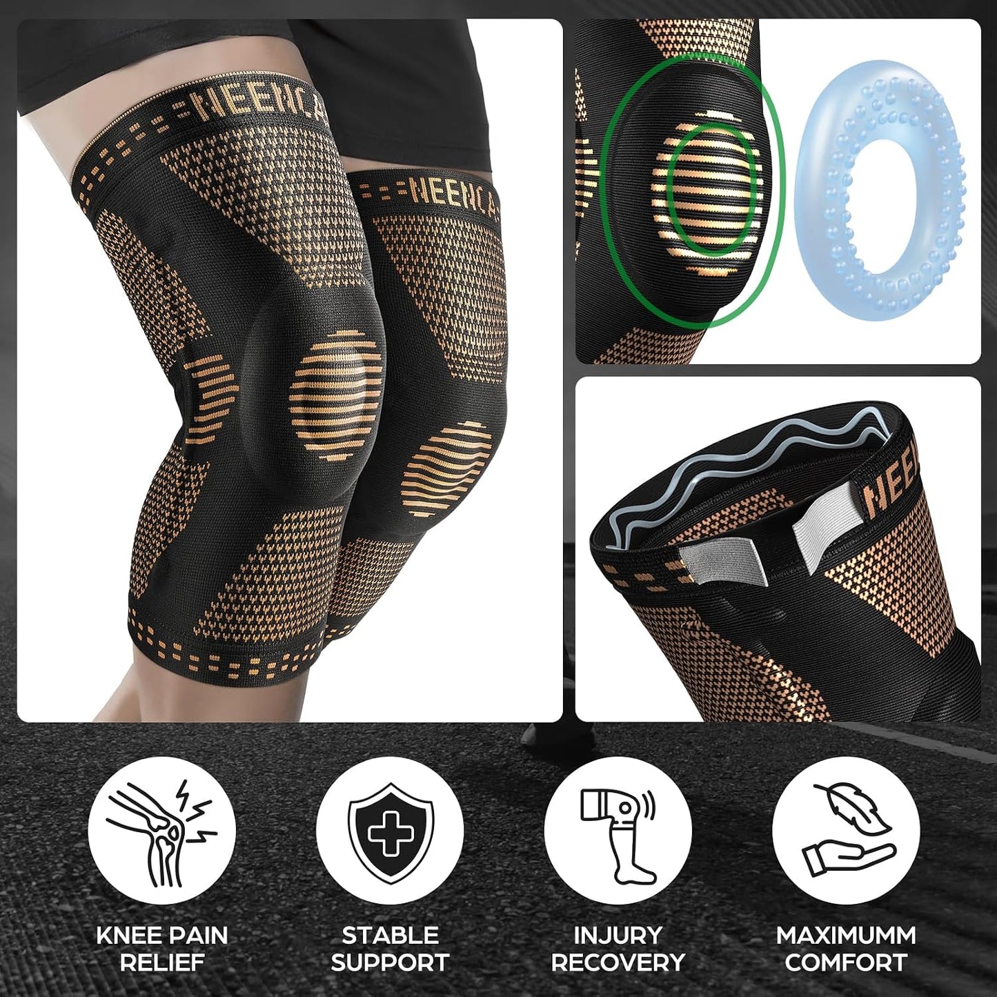 NEENCA Professional Knee Brace, Medical Knee Support for Women & Men Relief