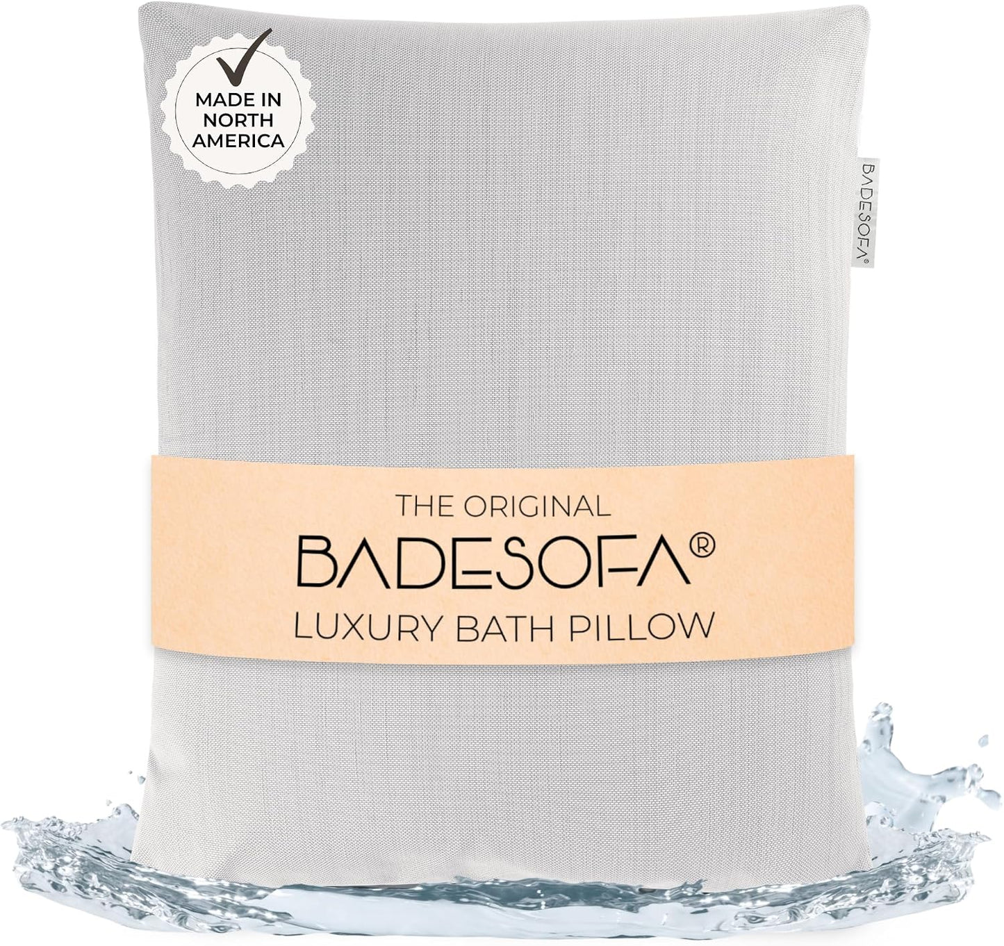 BADESOFA® Luxury Bath Pillow M - Lusciously Soft & Comfortable Tub Pillow for Bathtub - Washable & Quick-Drying Bath Back Pillow - Non-Slip Full Body Tub Pillow - Luxury Spa Cushion in Ivory Pearl