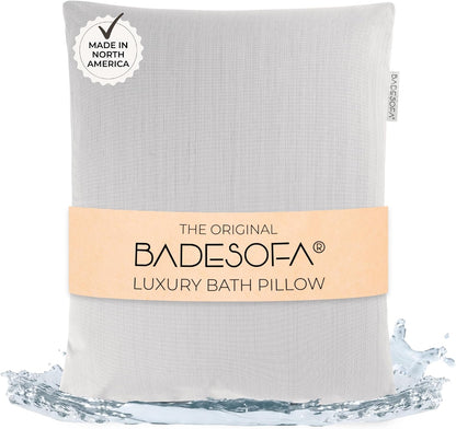 BADESOFA® Luxury Bath Pillow M - Lusciously Soft & Comfortable Tub Pillow for Bathtub - Washable & Quick-Drying Bath Back Pillow - Non-Slip Full Body Tub Pillow - Luxury Spa Cushion in Ivory Pearl